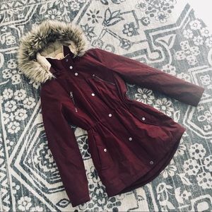 NAUTICA FAUX FUR TRIM HOOD ANORAK JACKET COAT XS